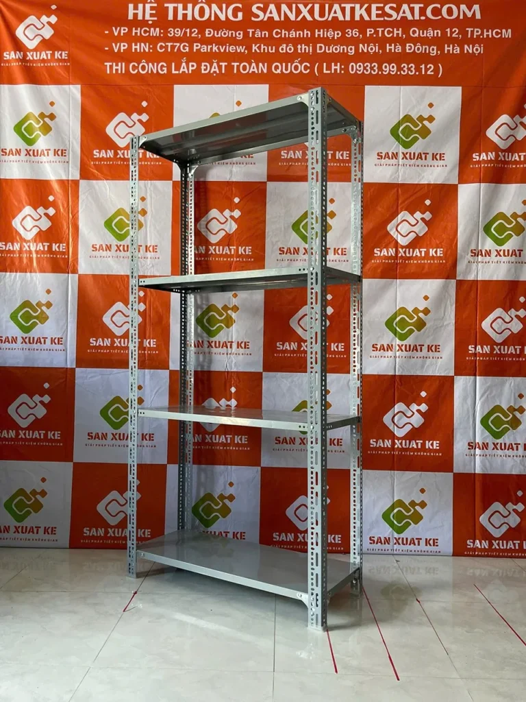 Sản xuất kệ V lỗ 4 tầng