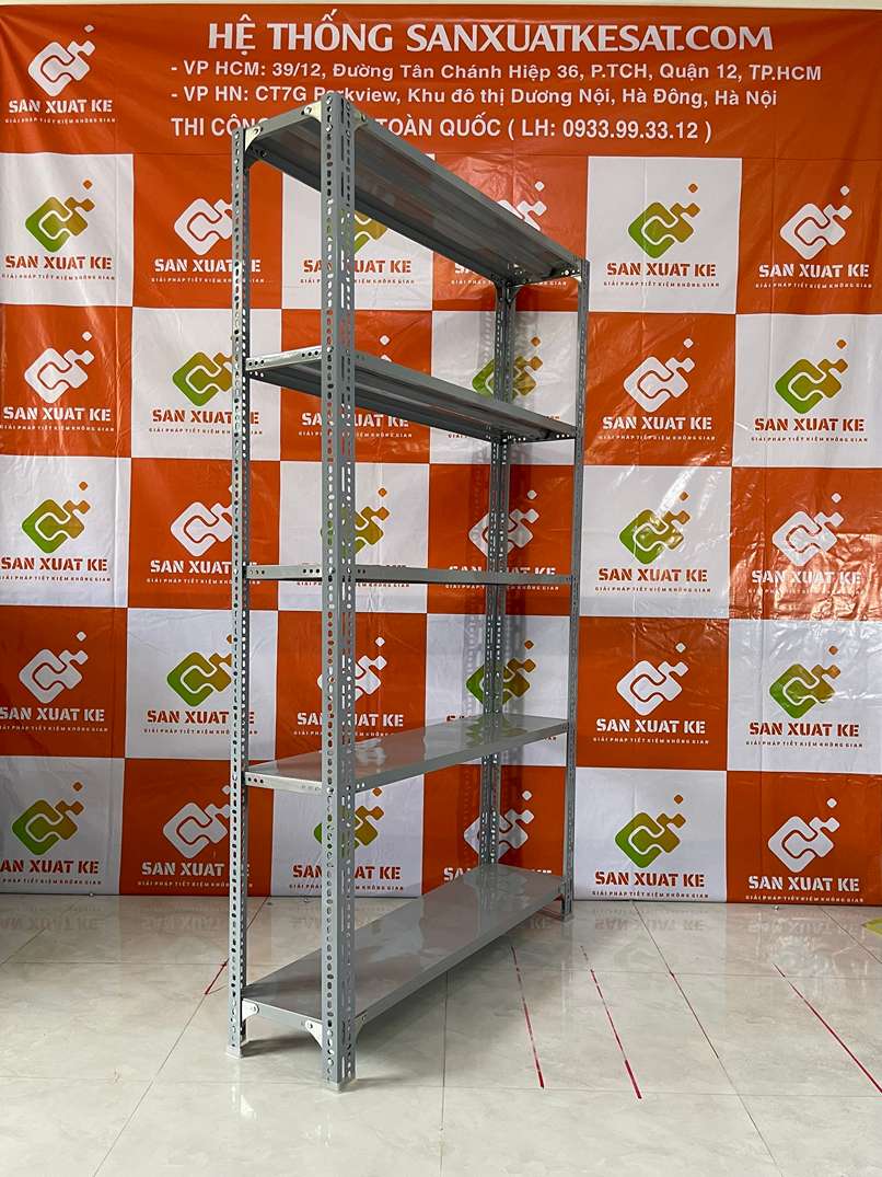 Giá Kệ Sắt V Lỗ 2m x 0.3m x 1.2m 5 Tầng — Giải pháp lưu trữ
