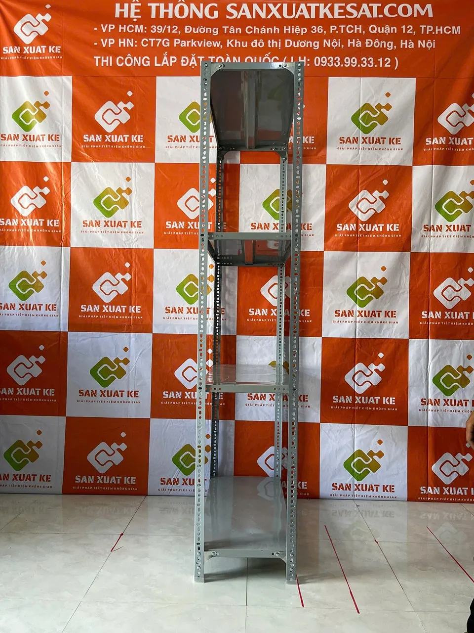 Kệ sắt V lỗ 2000x400x1000 4 tầng sản xuất trực tiếp