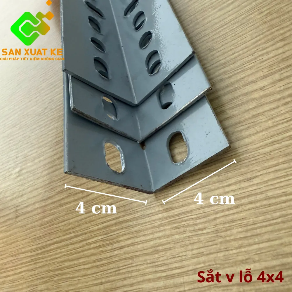 Hình mô tả chi tiết sắt v lỗ 4x4