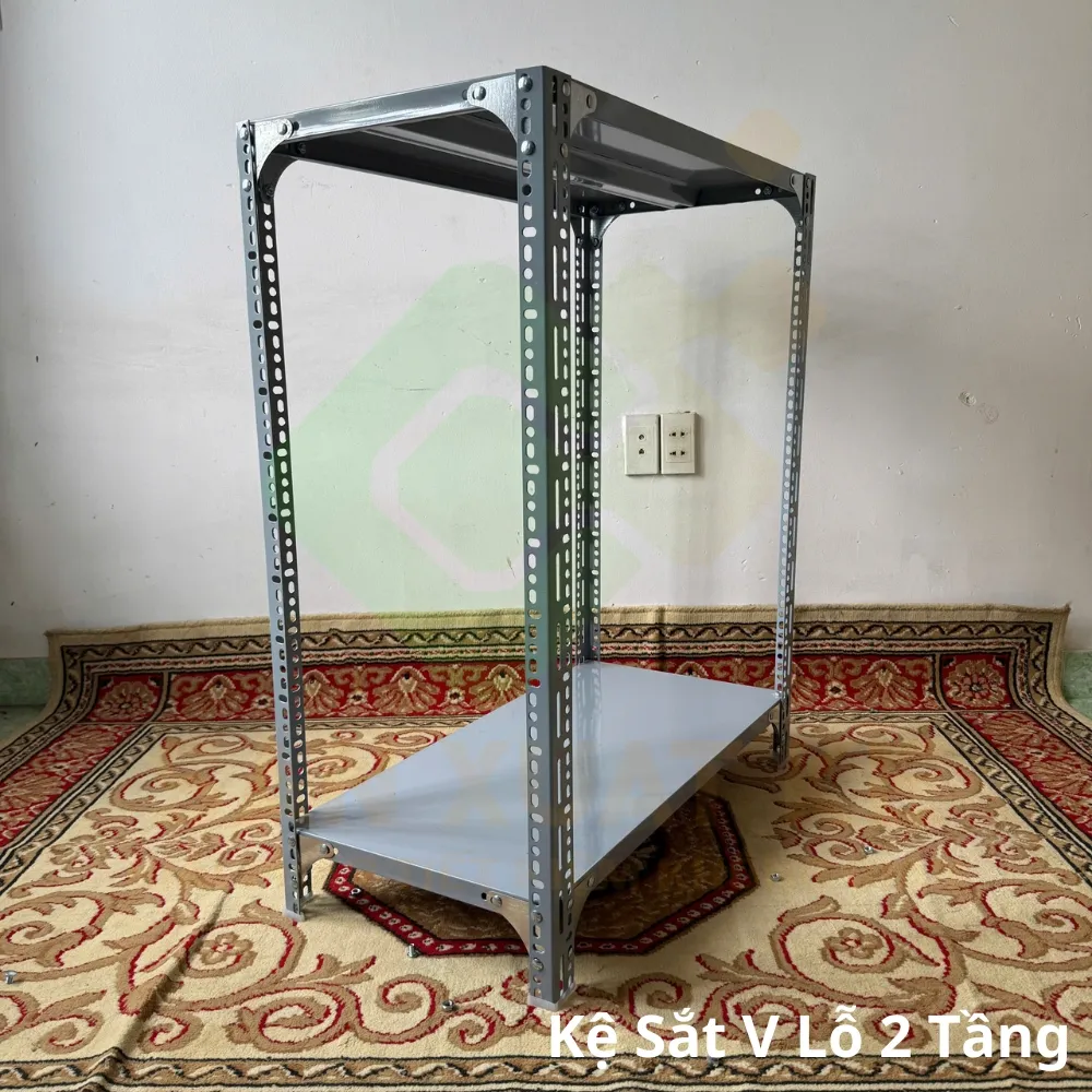 Cấu tạo kệ sắt V lỗ 2 tầng