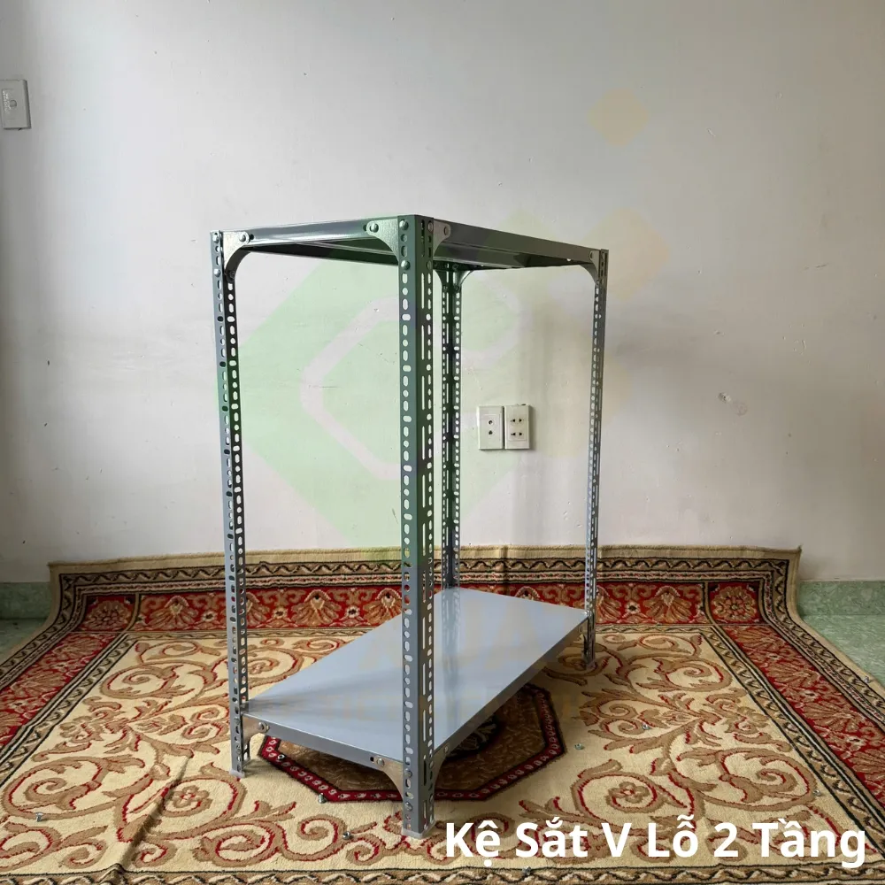Kệ sắt V lỗ 2 tầng giá rẻ